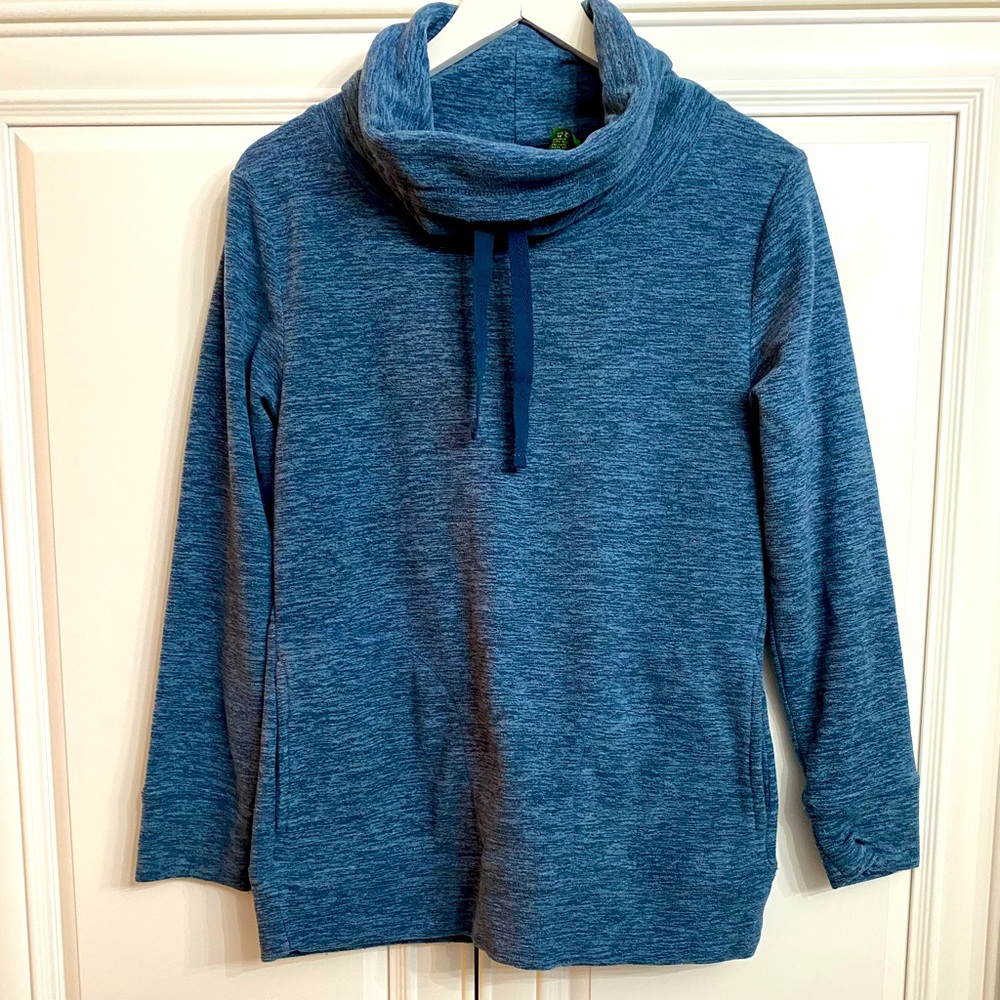 Stillwater Supply Co Womens Size Small Blue Cowl Neck Long Sleeve Sweatshirt Top